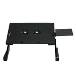 T8 Aluminiumlegierung Klapp- & Hebbarer Laptop-Tisch Büro-Tisch Erhöhungsständer, mit Mausplatte (Schwarz), mit Mausplatte (Silber), mit Lüfter & Mausplatte (Schwarz), mit Lüfter & Mausplatte (Silber)