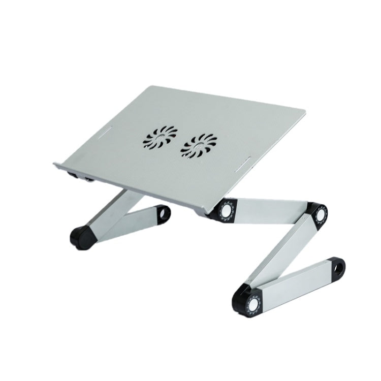T8 Aluminiumlegierung Klapp- & Hebbarer Laptop-Tisch Büro-Tisch Erhöhungsständer, mit Mausplatte (Schwarz), mit Mausplatte (Silber), mit Lüfter & Mausplatte (Schwarz), mit Lüfter & Mausplatte (Silber)
