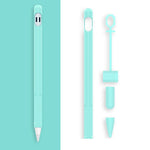 2 Sets 4 In 1 Stylus Silicone Protective Cover + Anti-Lost Rope Set For Apple Pencil 1, Jade White, Ink Black, Mint Green, Fresh Pink, Red, Midnight Blue, Business Gray