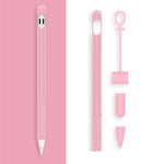 2 Sets 4 In 1 Stylus Silicone Protective Cover + Anti-Lost Rope Set For Apple Pencil 1, Jade White, Ink Black, Mint Green, Fresh Pink, Red, Midnight Blue, Business Gray