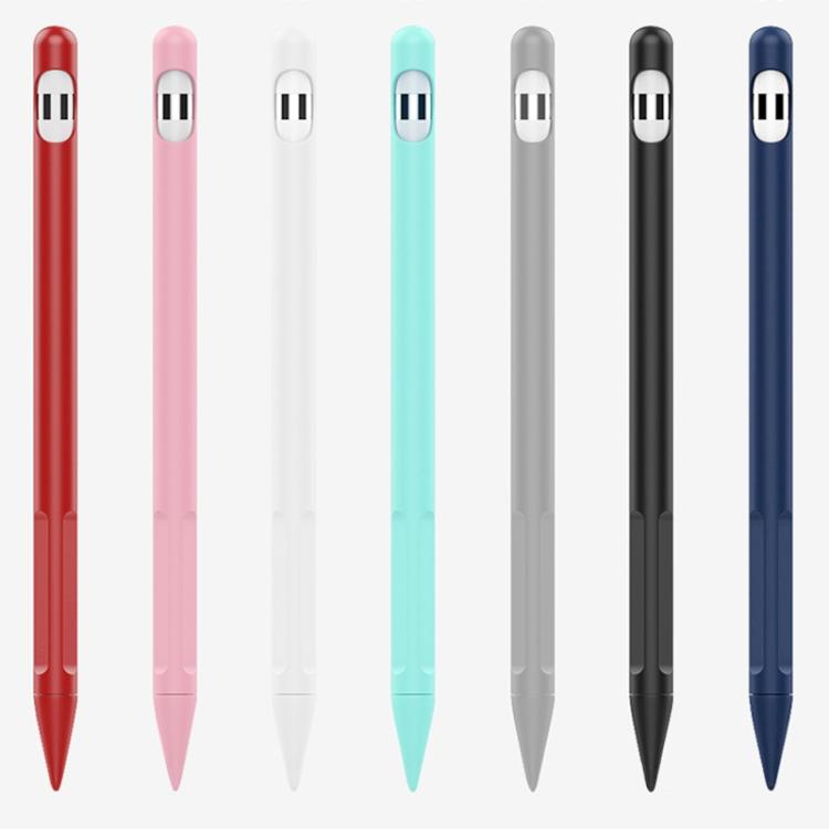 2 Sets 4 In 1 Stylus Silicone Protective Cover + Anti-Lost Rope Set For Apple Pencil 1, Jade White, Ink Black, Mint Green, Fresh Pink, Red, Midnight Blue, Business Gray