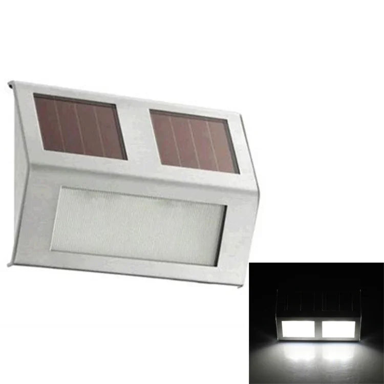 2er LED Solar Wandleuchte mit Lichtsensor, IP44 Wasserdicht, für Außenbereich, Terrasse, Hof, Wege, Garten, Treppen, Stufen, Nachtbeleuchtung, Sicherheit, Weißlicht, Warmlicht