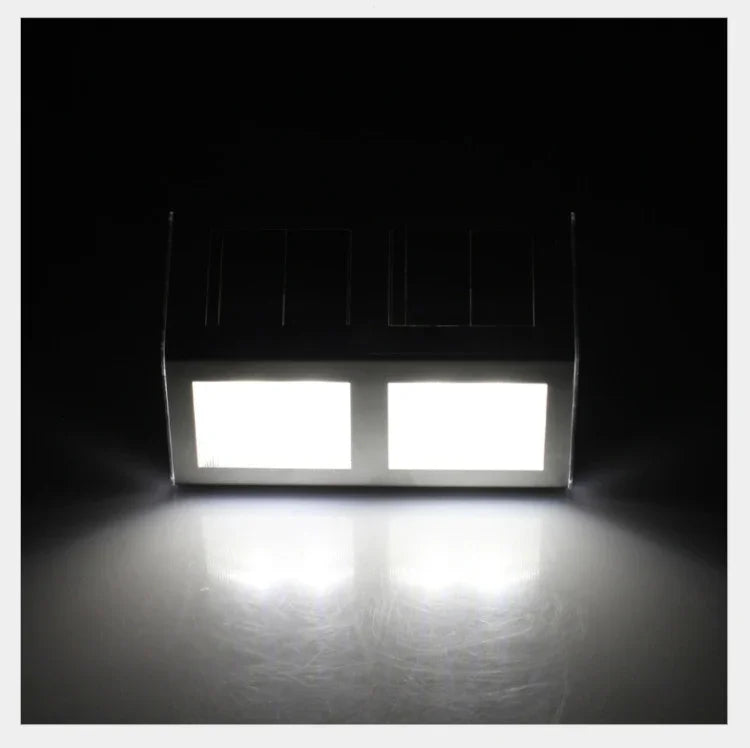 2er LED Solar Wandleuchte mit Lichtsensor, IP44 Wasserdicht, für Außenbereich, Terrasse, Hof, Wege, Garten, Treppen, Stufen, Nachtbeleuchtung, Sicherheit, Weißlicht, Warmlicht