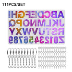 111-teiliges Set DIY Spiegel Silikonanhängerform, Kristall Epoxid Schlüsselanhänger Set, 111-teiliges Set