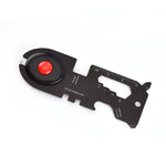 8-in-1 Edelstahl Multifunktionswerkzeugkarte Camping Überlebenskarte mit Licht, Schwarz, Blau