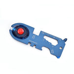 8-in-1 Edelstahl Multifunktionswerkzeugkarte Camping Überlebenskarte mit Licht, Schwarz, Blau