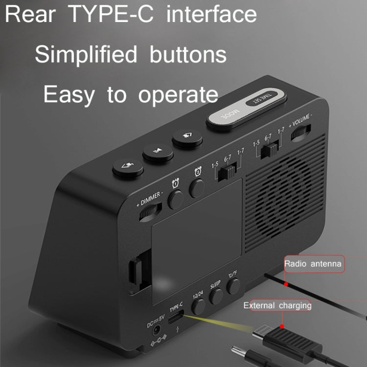 K5 Kabelloser Bluetooth-Lautsprecher Tischwecker Radio, US-Stecker, EU-Stecker, UK-Stecker
