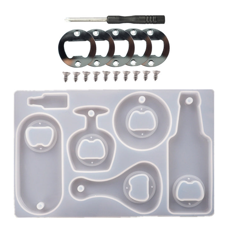 DIY Kristallharz Tropf Bier Schraubenschlüssel Flaschenöffner Silikonform, Set, Form