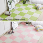 2 PCS Living Room Bedroom Children Kids Soft Carpet Magic Patchwork Jigsaw Splice Heads Climbing Baby Mat 30x30cm, Rose Red, Camel, Purple, Coffee, Blue, Pink, Green, White, Grey