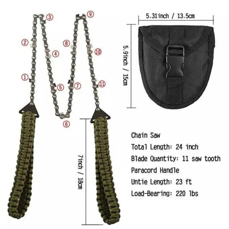 Outdoor Sport Handsägen geflochtene Paracord Camping Survival Taschensäge, Paracord
