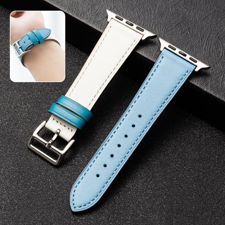 Elegantes Armband aus Rindsleder für Apple Watch Series 8 &amp; 7 (41 mm), SE 2 &amp; 6 &amp; SE &amp; 5 &amp; 4 (40 mm), 3 &amp; 2 &amp; 1 (38 mm), 6 &amp; SE &amp; 5 &amp; 4 (44 mm), 3 &amp; 2 &amp; 1 (42 mm) und 40 mm, 3 &amp; 2 &amp; 1 (38 mm).