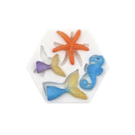 Ozean-Serie Großer und Kleiner Fischschwanz Seestern Seepferdchen DIY Backen Flüssigsilikonform, Grau, Pink