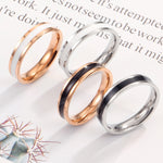 Einfacher Schwarz-Weiß-Epoxid-Paarring Damen Titan-Stahlring Schmuck, US-Größe 3, US-Größe 4, US-Größe 5, US-Größe 6, US-Größe 8, US-Größe 9, US-Größe 10, US-Größe 7