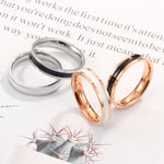 Einfacher Schwarz-Weiß-Epoxid-Paarring Damen Titan-Stahlring Schmuck, US-Größe 3, US-Größe 4, US-Größe 5, US-Größe 6, US-Größe 8, US-Größe 9, US-Größe 10, US-Größe 7