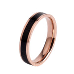 Einfacher Schwarz-Weiß-Epoxid-Paarring Damen Titan-Stahlring Schmuck, US-Größe 3, US-Größe 4, US-Größe 5, US-Größe 6, US-Größe 8, US-Größe 9, US-Größe 10, US-Größe 7