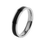 Einfacher Schwarz-Weiß-Epoxid-Paarring Damen Titan-Stahlring Schmuck, US-Größe 3, US-Größe 4, US-Größe 5, US-Größe 6, US-Größe 8, US-Größe 9, US-Größe 10, US-Größe 7