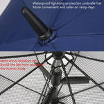 PGM YS005 Golfschirm mit integriertem Elektroventilator Sonnenschutzschirm, Dunkelblau, Schwarz, Seeblau