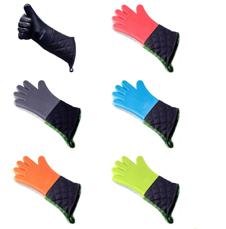 Verlängerte Silikon-Anti-Rutsch-Handschuhe Beständig Gegen Hohe Temperaturen Isolierte Mikrowellen Anti-Verbrüh-Handschuhe, Verlängerte Silikonhandschuhe