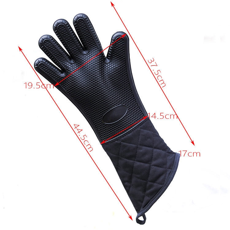 Verlängerte Silikon-Anti-Rutsch-Handschuhe Beständig Gegen Hohe Temperaturen Isolierte Mikrowellen Anti-Verbrüh-Handschuhe, Verlängerte Silikonhandschuhe