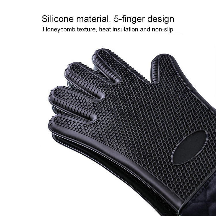 Verlängerte Silikon-Anti-Rutsch-Handschuhe Beständig Gegen Hohe Temperaturen Isolierte Mikrowellen Anti-Verbrüh-Handschuhe, Verlängerte Silikonhandschuhe