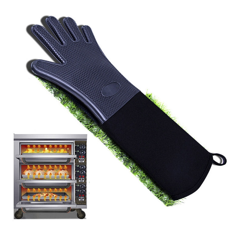 Verlängerte Silikon-Anti-Rutsch-Handschuhe Beständig Gegen Hohe Temperaturen Isolierte Mikrowellen Anti-Verbrüh-Handschuhe, Verlängerte Silikonhandschuhe