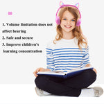 LX-K06 3,5mm Kabelgebundenes Kinder-Lern-Headset mit leuchtenden Katzenohren, Kabellänge: 1,2m, Pink, Lila, Blau, Orange