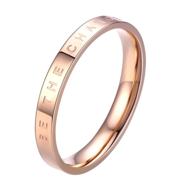 Modischer schmaler BE THECHANGE Ring, galvanisiert, 18 Karat, aus Titanstahl, Partnerring, Größe 4 US, Größe 5 US, Größe 6 US, Größe 7 US, Größe 8 US, Größe 9 US, Größe 10 US