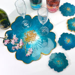 Silikon Blumen Untersetzer Form Set Kristall DIY Spiegel Blütenblatt Obstteller Tropfenform, 1 große + 5 kleine Blumen Set, 1 große + 3 kleine Blumen Set, große Blumen