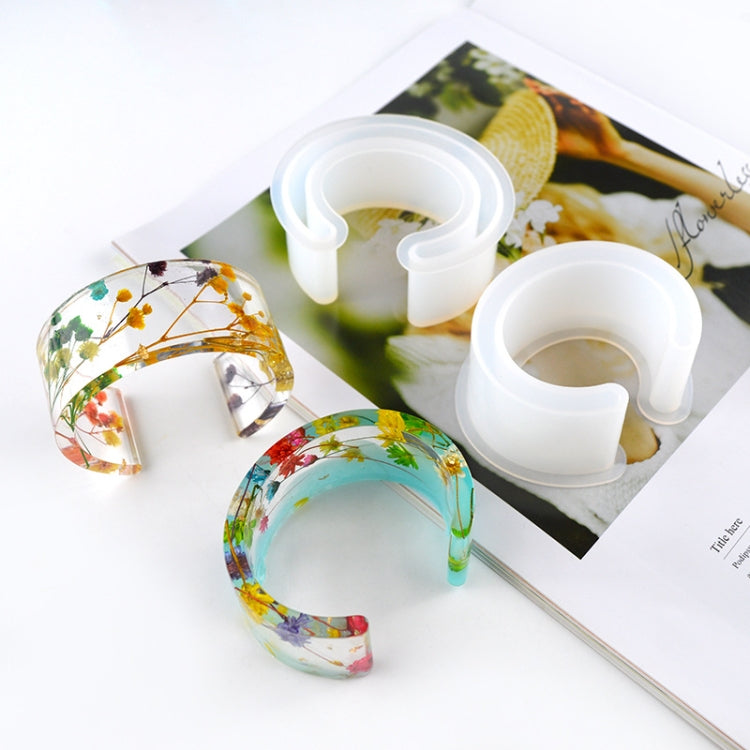 C-förmiges Armband, Halböffnungsform, DIY Kristall-Epoxid-Silikonform, MD1005