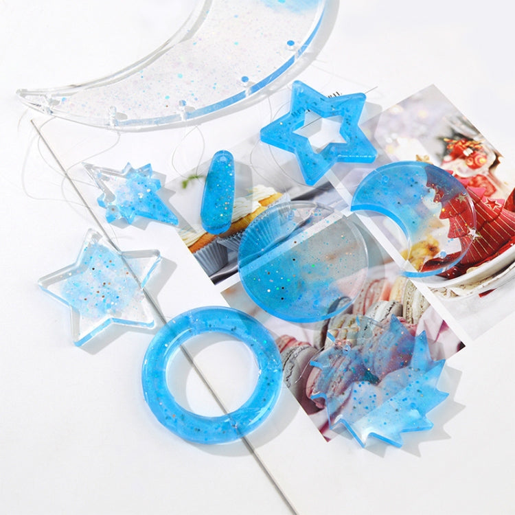 DIY Windspiel Epoxidharzform Mondanhänger Windspiel Hänge-Set Form, Stil:, MD3535 + MD3536, MD3535 + MD3536 + Angelschnur