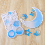 DIY Windspiel Epoxidharzform Mondanhänger Windspiel Hänge-Set Form, Stil:, MD3535 + MD3536, MD3535 + MD3536 + Angelschnur