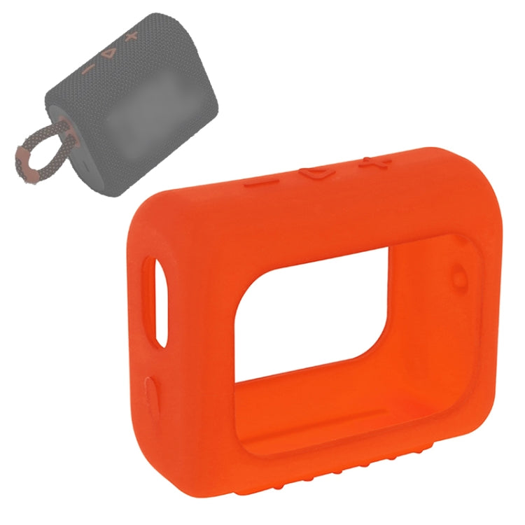 Für JBL GO3 Bluetooth Lautsprecher Silikonhülle Tragbare Schutzhülle mit Karabiner, Rot, Schwarz, Silbergrau, Orange, Dunkelblau, Mintgrün, Armeegrün