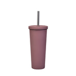 700ml Große doppelwandige Edelstahl-Trinkflasche mit Strohhalm, Vakuum-Outdoor-Isolierflasche 304, Autowasserflasche, Khaki, Zinnoberrot, Lila, Pink, Glasgrün, Moosgrün, Dunkelgrau, Indigo, Tintenschwarz, Grau-Grün, Hellrosa, Grün-Weiß, Seeblau
