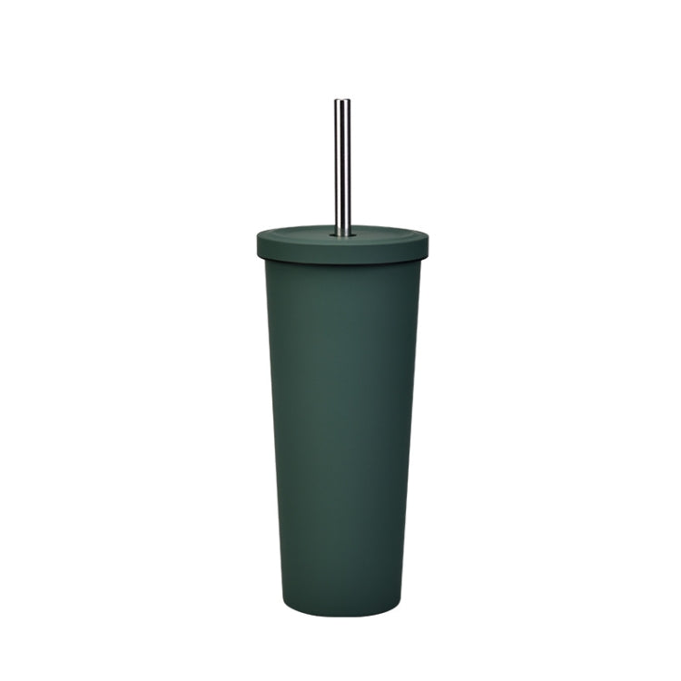 700ml Große doppelwandige Edelstahl-Trinkflasche mit Strohhalm, Vakuum-Outdoor-Isolierflasche 304, Autowasserflasche, Khaki, Zinnoberrot, Lila, Pink, Glasgrün, Moosgrün, Dunkelgrau, Indigo, Tintenschwarz, Grau-Grün, Hellrosa, Grün-Weiß, Seeblau
