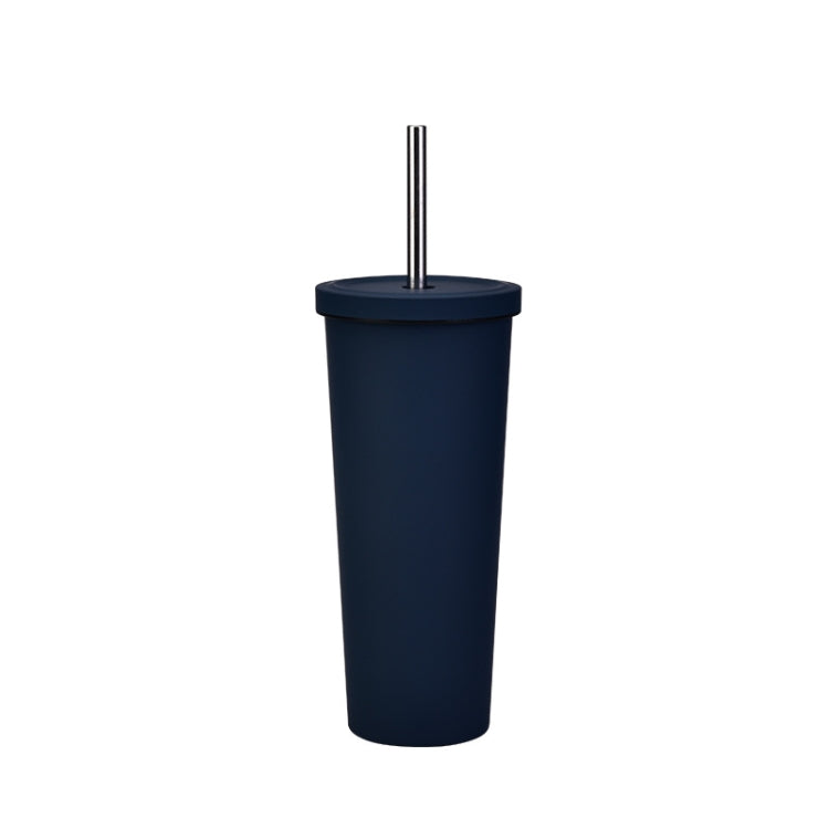 700ml Große doppelwandige Edelstahl-Trinkflasche mit Strohhalm, Vakuum-Outdoor-Isolierflasche 304, Autowasserflasche, Khaki, Zinnoberrot, Lila, Pink, Glasgrün, Moosgrün, Dunkelgrau, Indigo, Tintenschwarz, Grau-Grün, Hellrosa, Grün-Weiß, Seeblau