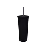 700ml Große doppelwandige Edelstahl-Trinkflasche mit Strohhalm, Vakuum-Outdoor-Isolierflasche 304, Autowasserflasche, Khaki, Zinnoberrot, Lila, Pink, Glasgrün, Moosgrün, Dunkelgrau, Indigo, Tintenschwarz, Grau-Grün, Hellrosa, Grün-Weiß, Seeblau