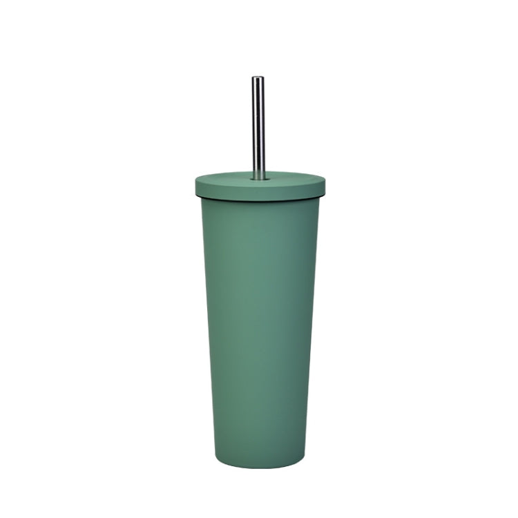 700ml Große doppelwandige Edelstahl-Trinkflasche mit Strohhalm, Vakuum-Outdoor-Isolierflasche 304, Autowasserflasche, Khaki, Zinnoberrot, Lila, Pink, Glasgrün, Moosgrün, Dunkelgrau, Indigo, Tintenschwarz, Grau-Grün, Hellrosa, Grün-Weiß, Seeblau