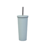 700ml Große doppelwandige Edelstahl-Trinkflasche mit Strohhalm, Vakuum-Outdoor-Isolierflasche 304, Autowasserflasche, Khaki, Zinnoberrot, Lila, Pink, Glasgrün, Moosgrün, Dunkelgrau, Indigo, Tintenschwarz, Grau-Grün, Hellrosa, Grün-Weiß, Seeblau