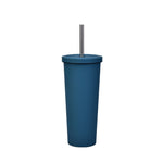 700ml Große doppelwandige Edelstahl-Trinkflasche mit Strohhalm, Vakuum-Outdoor-Isolierflasche 304, Autowasserflasche, Khaki, Zinnoberrot, Lila, Pink, Glasgrün, Moosgrün, Dunkelgrau, Indigo, Tintenschwarz, Grau-Grün, Hellrosa, Grün-Weiß, Seeblau