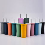 700ml Große doppelwandige Edelstahl-Trinkflasche mit Strohhalm, Vakuum-Outdoor-Isolierflasche 304, Autowasserflasche, Khaki, Zinnoberrot, Lila, Pink, Glasgrün, Moosgrün, Dunkelgrau, Indigo, Tintenschwarz, Grau-Grün, Hellrosa, Grün-Weiß, Seeblau