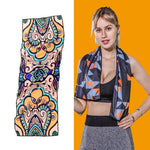Gym Sports Cold Feeling Sweat-Absorbent Quick-Drying Cold Towel, Quick-Drying Towel, Size: 100 x 30cm(Music Festival), Quick-Drying Towel, Size: 100 x 30cm(Fire), Quick-Drying Towel, Size: 100 x 30cm(Geometric Triangle)