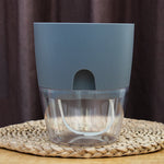 Transparent Plastic Double-Layer Water Storage Automatic Water-Absorbing Flowerpot, A703 Caliber 8.2cm, A705 Caliber 10.5cm, A707 Caliber 15.3cm, A709 Caliber 23.5cm