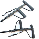 Multifunktionale, faltbare Gehhilfe mit Doppelgriff für Senioren, Gehhilfen für ältere Menschen aus Aluminiumlegierung, vierbeinige Gehstöcke mit Lichtern, 86-98 cm