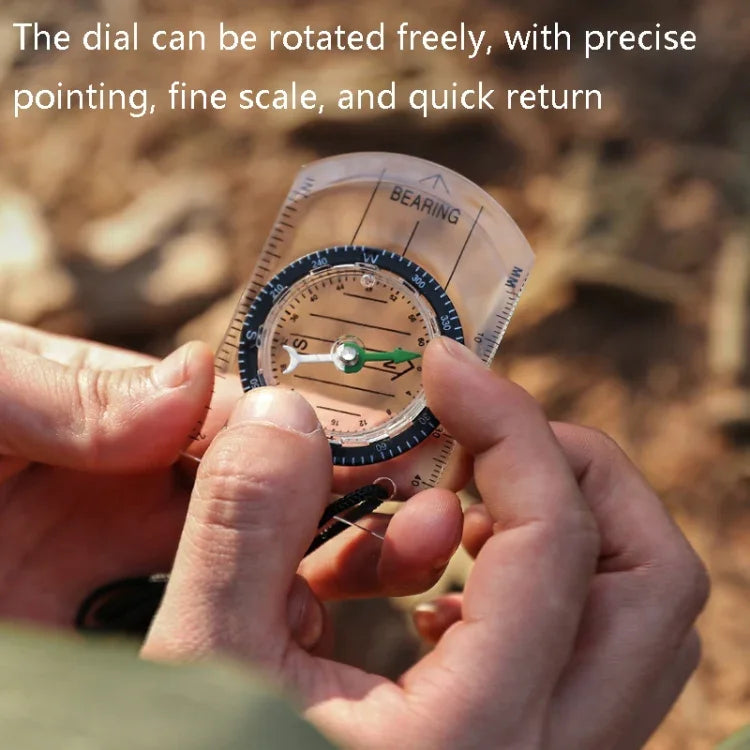 2 in 1 Compass With Map Measuring Ruler Outdoor Multifunctional Compass, 2 in 1