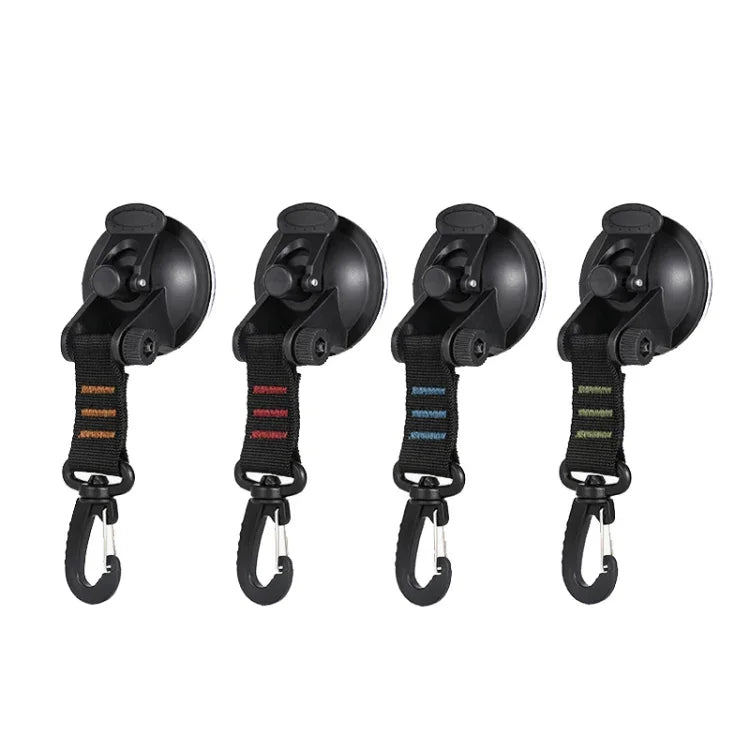 3 Stück Auto Zelt Saugnapf Heimanwender Outdoor Reise Tragbarer Saugnapf Haken, Runder Karabiner