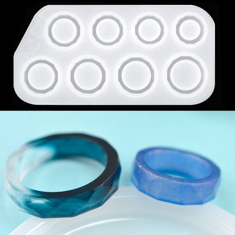 3-in-1 DIY-Kristalltropfen-Ring-Anhänger-Silikonform, Bogenförmige Sektion Ringform, 3-in-1-Ringform