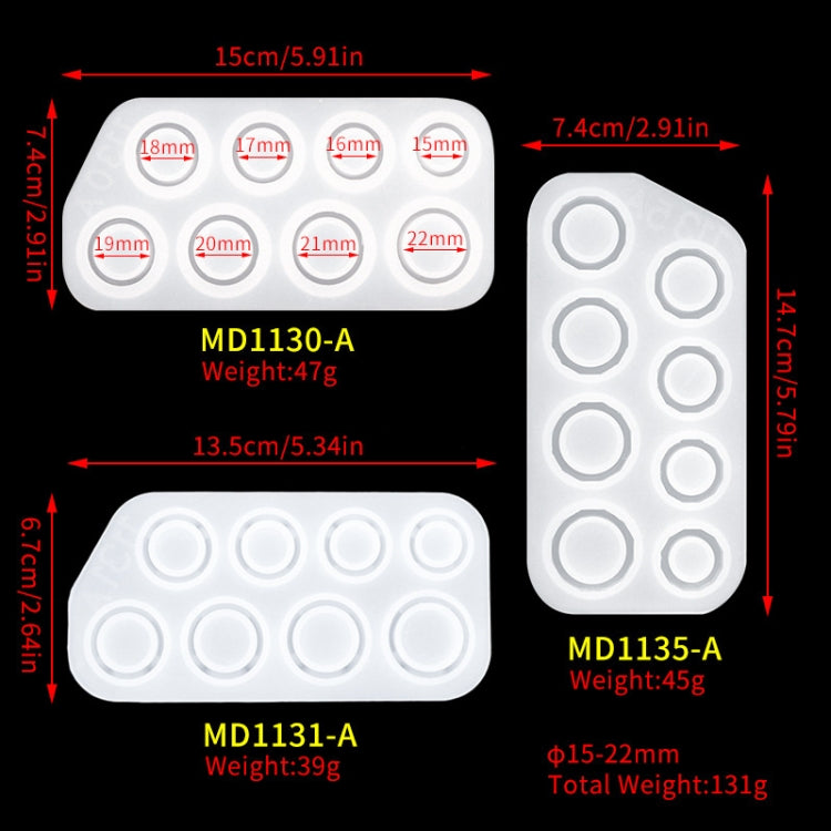 3-in-1 DIY-Kristalltropfen-Ring-Anhänger-Silikonform, Bogenförmige Sektion Ringform, 3-in-1-Ringform