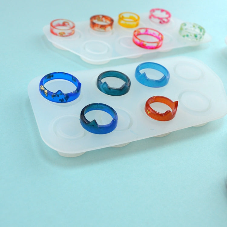 3-in-1 DIY-Kristalltropfen-Ring-Anhänger-Silikonform, Bogenförmige Sektion Ringform, 3-in-1-Ringform