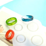 3-in-1 DIY-Kristalltropfen-Ring-Anhänger-Silikonform, Bogenförmige Sektion Ringform, 3-in-1-Ringform