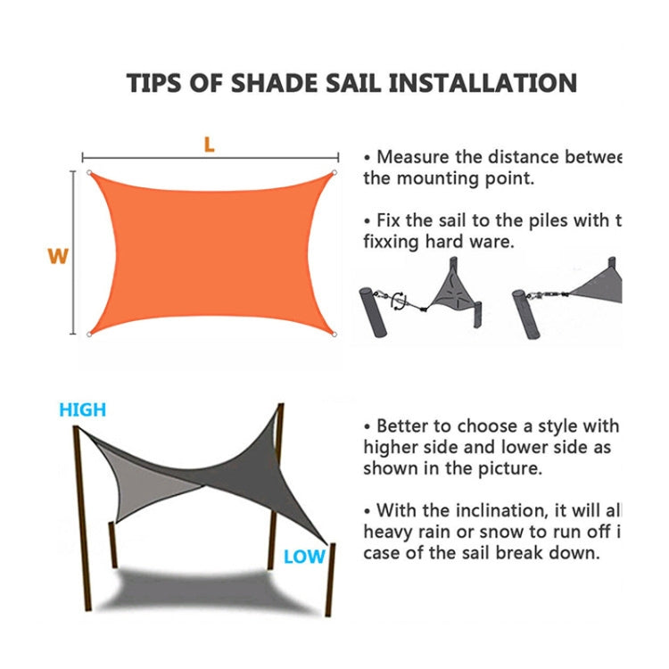 Outdoor Garden Sunshade Sail Waterproof Anti-UV Canopy, Size: 4m x 4m, 4m x 4m